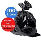 Saco De Lixo Preto 100 Litros Reforçado 100Un Micra 0,08