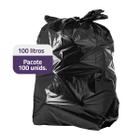 Saco de Lixo Preto 100 Litros Resistente Reforçado 100un - Pavão