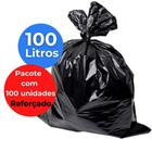 Saco De Lixo Preto 100 Litros Resistente Reforçado 100Un - Pavão