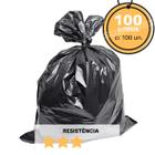 Saco de Lixo Preto 100L c/100 Resistência: Médio - Supriflex