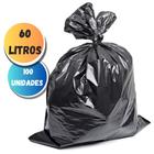 Saco de lixo preto 60 litros