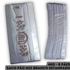 Saco de Papel Kraft Branco Pão Mix Estampado "Pães Quentinhos Doces e Salgados" - 4kg 8 Pães - 500 Unidades
