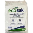 Saco De Rafia Novo Ecosak 50Cm X 75Cm - 50Kg - Pacote Com 5 Pecas Branco