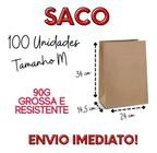 Saco Kraft 100 Uni Delivery Embalagem Tam M 34x24x14 Kit