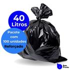Saco Lixo 40 Litros Reforçado Preto Mais Forte Bom Preço - Pavão