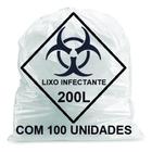 Saco lixo hospitalar infectante 200l c/100 branco embalac