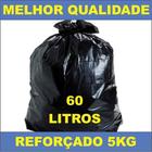 Saco Lixo Preto Reforçado 60 Litros Pct Com 5 Kg +ou- 60 Un