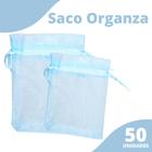 Saco Organza - Saquinho 10x15 Azul C/50 Para Lembrancinha - Nybc