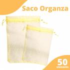 Saco Organza - Saquinho Ouro 10x15 cm - C/ 50 Para Lembrancinha - BRX