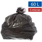 Saco Para Lixo 060l Preto 63x70cm 5micras Ecoplan Pct.c/100