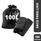 Saco para lixo 100 litros preto 100 unidades - innovaplast