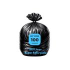 Saco para Lixo 100 Litros Super Reforçado Mega Resistente Preto 10 Micras Reais (100 unidades)