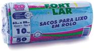 Saco Para Lixo 50 Lts Azul Rolo 63x80 100 Unid Fortlar