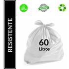 Saco Para Lixo 60 Litros Reforçado Branco Leitoso Com 50 Un