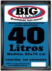 Saco para Lixo BIG PRT 40L Fardo institucional com 100 unidades de saco - Big Lixos