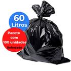 Saco para Lixo Descartável Resistente 60L Barato 100Un - Pavão