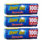 Saco para Lixo Dover Roll Economia 100L Azul 25Un Kit Com 03