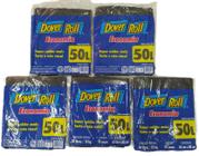 Saco para Lixo Dover Roll Economia 50L Preto 10Un Kit com 05