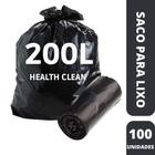 Saco para lixo fino 200 l preto (pct c/100) - health clean