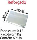 Saco Plástico Cristal Transparente Reforçado Embalagem Com 1kg Váriso Tamanho Espessura 0.12