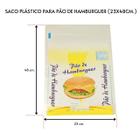 Saco plástico para pão de hambúrguer 23x48cm. com 100 un.