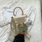 Saco Tote Retrô Elegante com Design de Cores Contrastantes