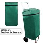 Sacola Carrinho De Compras Transporte Reforçada Com Bolsos Verde