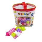 Sacola de Blocos Multikids Cubic Jr 80 Peças +3 Anos Tam. P