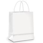 Sacola de Papel Branco com Alça Dobravel Tamanho Medio 26 x 19,5 cm Embalagem para Presente - Cromus