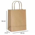 Sacola de Papel Kraft Grande 22x9x34 Pct 10 unidades cores variadas