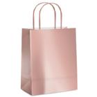 Sacola de Papel M Rose Gold Metalizada - 26x19,5x9,5cm - 10 unidades - Cromus - Rizzo Embalagens