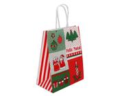 Sacola Natalina Papel Karft Feliz Natal 23,5x10x31,5 C/ 10