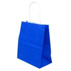 Sacola Papel Kraft Azul Bic Tamanho 24cm X 10cm X 33cm 10un - LELU SACOLA PAPEL