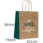 Sacola para Presente Decorada AMOR Mora Aqui GD 32X38X19CM PCT.C/10 - SCRITY