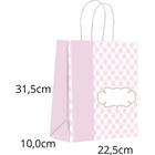 Sacola para Presente Decorada BABY Rosa M 22,5X31,5X10CM PCT.C/10 - SCRITY