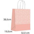 Sacola para Presente Decorada Nude Rosas GD 32X38X19CM PCT.C/10