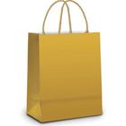 Sacola para Presente Lisa Ouro Fosco 26X19,5X9,5CM.