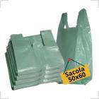 Sacola Plástica Reciclada Reforçada 50x60 1kg Verde - SACOLAS POR KG.