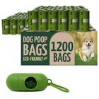 Sacos biodegradáveis para cocô de cachorro Reli. com suporte 1200 sacos verdes