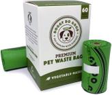 Sacos de cocô de cachorro biodegradáveis Sacos de resíduos de cachorro compostáveis 100% livre de plástico, semcenente, à base de vegetais e eco-friendly, espessura premium, à prova de vazamento, fácil desprendimento e abertura de tamanho