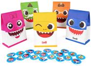 Sacos de presente de festa com tema Baby Shark, 20 unidades para aniversário de crianças - Partyfarm