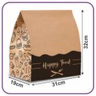 Sacos Kraft Delivery HappyFood (31x19x32) EXG - 50 unidades