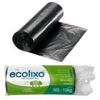 Sacos p/ Lixo Preto 50L/10Kg Reforçado 1 Rolo c/ 50u Ecolixo