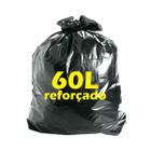 Sacos para lixo preto 60L reforçado pacote com 10 unidades