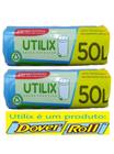 Sacos para Lixo Utilix Dover Roll 50L Azul 50 Uni Kit Com 02