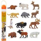 Safari Ltd. Wild Safari North American Wildlife TOOB com 12 estatuetas favoritas de brinquedo animal