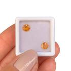 Safira Laranja Amarelada Brilhante ø5mm Par 1,33ct