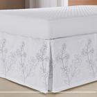 Saia Box Bordada para Cama de Casal King - Branco