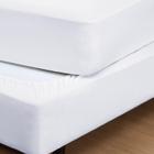 Saia Cama Box Casal Padrão Fit Malha 100% Algodão Branco