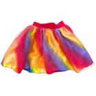 Saia De Tutu Arco-Íris Colorida Glitter Infantil Menina Feita Em Poliéster Carnaval Toymaster